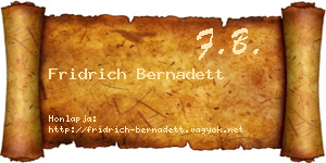Fridrich Bernadett névjegykártya