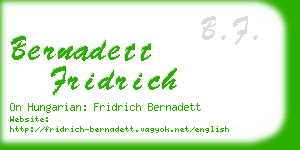 bernadett fridrich business card